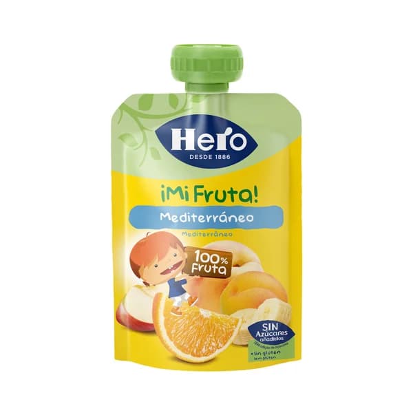 HERO Bolsita de fruta (plátano, naranja y melocotón) a partir de 6 meses HERO ¡mI FRUTA! 100 g. - 0.1 kg - Imagen del producto en Findit