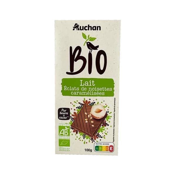 ALCAMPO ECOLÓGICO Chocolate con leche, con trocitos de avellana caramelizada ecológicas 100 g. - 0.1 kg - Imagen del producto en Findit