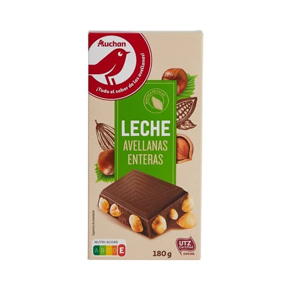 PRODUCTO ALCAMPO Chocolate con leche con avellanas enteras tableta 180 g. - 0.18 kg - Imagen del producto en Findit