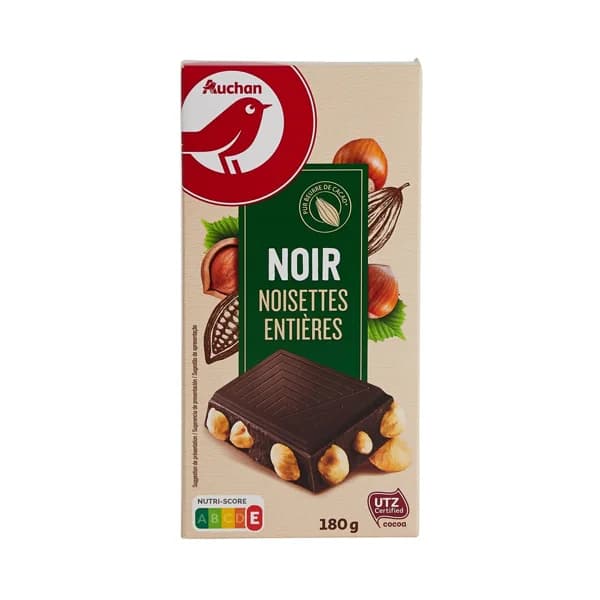 PRODUCTO ALCAMPO Chocolate negro con avellanas enteras tableta 180 g. - 0.18 kg - Imagen del producto en Findit