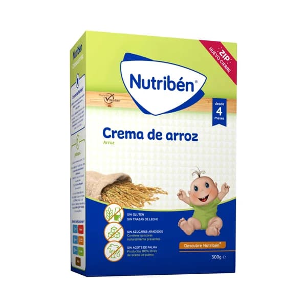 NUTRIBÉN Papilla en polvo de crema de arroz, a partir de 4 meses NUTRIBÉN 300 g. - 0.3 kg - Imagen del producto en Findit