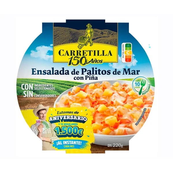 CARRETILLA Ensalada de cangrejo y piña 220 g. - 0.22 kg - Imagen del producto en Findit