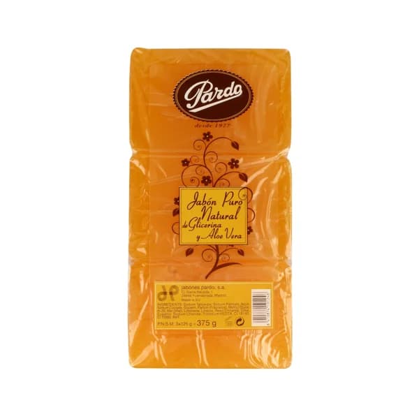 PARDO Jabón de glicerina en pastilla para baño PARDO pastilla de 125 gr pack de 3 uds - 0.38 kg - Imagen del producto en Findit