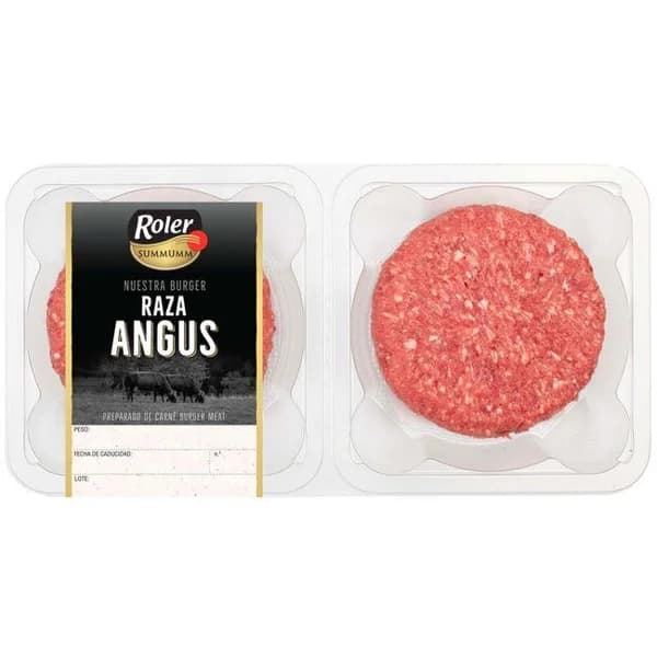 Hamburguesa de novillo Angus ROLER, 2 uds., bandeja 240 g - 0.24 kg - Imagen del producto en Findit