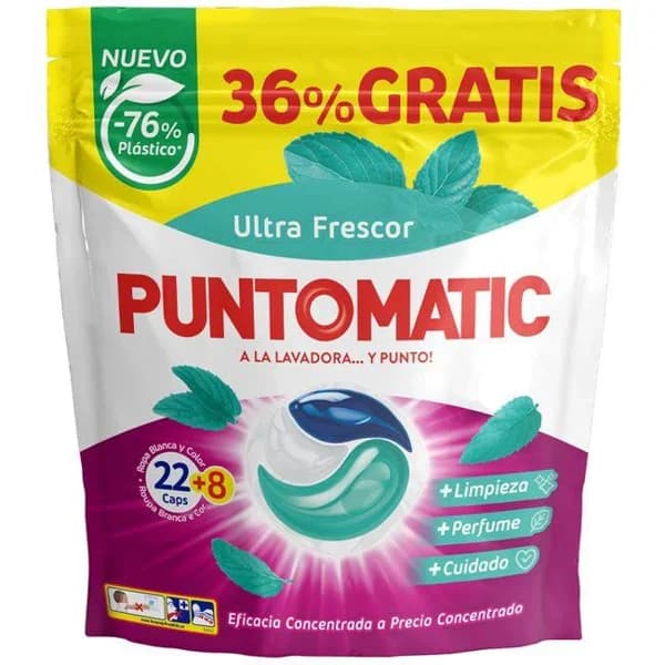 Detergente capsula frescor PUNTOMATIC, 22+8 dosis - 8 ud - Imagen del producto en Findit