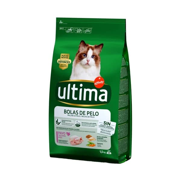 ULTIMA Pienso para gatos de pollo, arroz y cereales para control de bolas de pelo ULTIMA AFFINITY bolsa 1,5 kg. - 1.5 kg - Imagen del producto en Findit