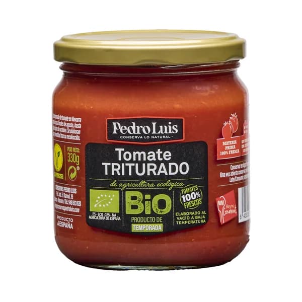 PEDRO LUIS Tomate triturado ecológico, elaborado a baja temperatura bote 330 g. - 0.33 kg - Imagen del producto en Findit