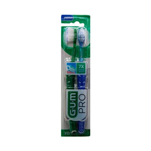 GUM Pro Cepillos de dientes con filamentos medios, para una limpieza profunda 2 uds. - 1 ud - Imagen del producto en Findit