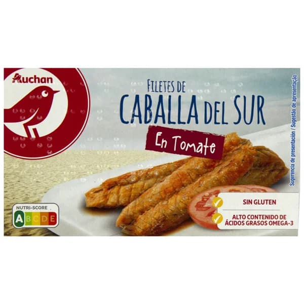 PRODUCTO ALCAMPO Caballa del sur en tomate en filetes lata de 65 g. - 0.07 kg - Imagen del producto en Findit