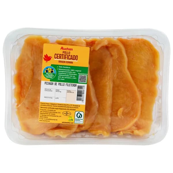 ALCAMPO CULTIVAMO LO BUENO Pechuga de pollo fileteada - 1 ud - Imagen del producto en Findit