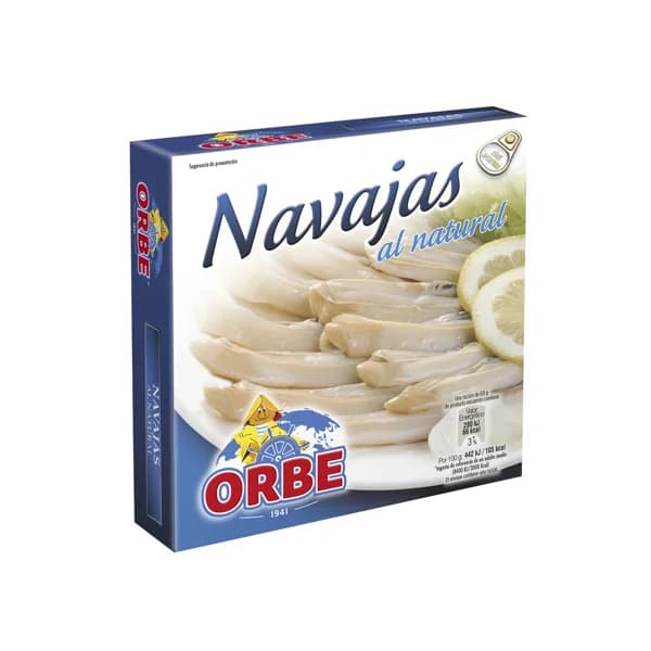 ORBE Navajas al natural lata de 63 g. - 0.06 kg - Imagen del producto en Findit