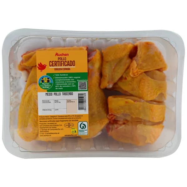 ALCAMPO CULTIVAMOS LO BUENO  Medio pollo certificado troceado Bandeja. - 1 ud - Imagen del producto en Findit