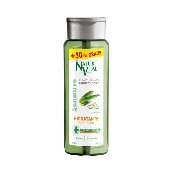 NATUR VITAL Champú dermatológico hidratante con aloe vera NATUR VITAL Sensitive 350 ml. - 0.3 l - Imagen del producto en Findit