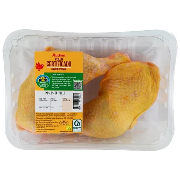 ALCAMPO CULTIVAMOS LO BUENO  Muslos de pollo certificado con piel Bandeja. - 1 ud - Imagen del producto en Findit