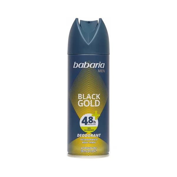 BABARIA Desodorante en spray para hombre sin aluminio BABARIA Black gold 200 ml. - 0.2 l - Imagen del producto en Findit
