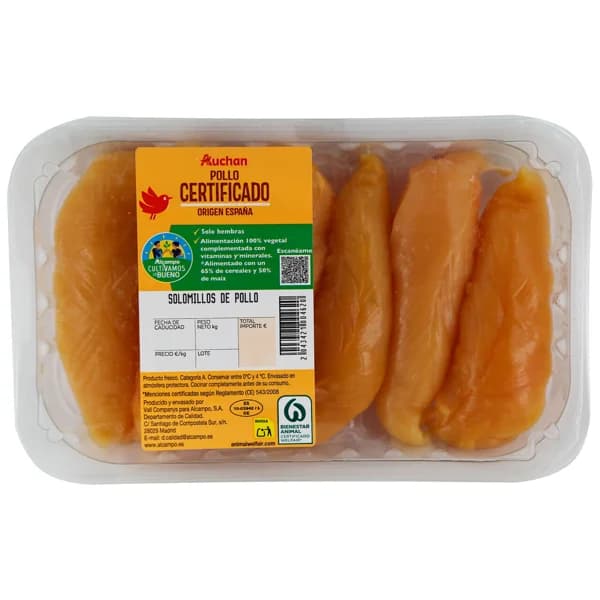 ALCAMPO CULTIVAMOS LO BUENO  Solomillos de pollo certificado Bandeja. - 1 ud - Imagen del producto en Findit