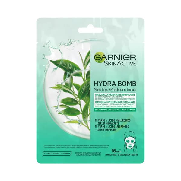 GARNIER Mascarilla de tela Hydra Bomb, hidratante matificante GARNIER Skin Active. - 1 ud - Imagen del producto en Findit