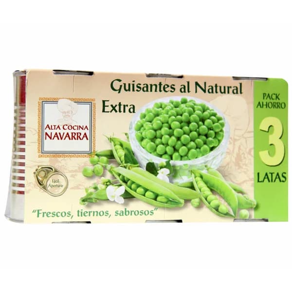 ALTA COCINA Guisantes al natural de calidad extra 3 uds x 95 g. - 0.29 kg - Imagen del producto en Findit