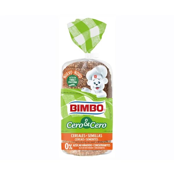BIMBO Cero cero Pan de molde de cereales y semillas 360 g - 0.46 kg - Imagen del producto en Findit