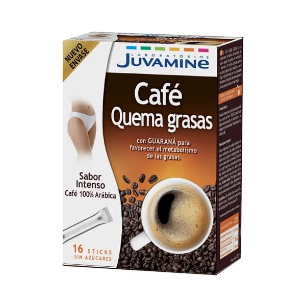 JUVAMINE Café (100% arábica) sabor intenso, con guaraná y acción quema grasas 16 uds . - 1 ud - Imagen del producto en Findit