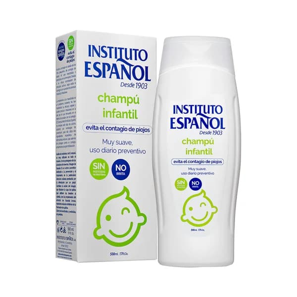 INSTITUTO ESPAÑOL Champú infantil de uso frecuente anti piojos, muy suave y sin irritaciones INSTITUTO ESPAÑOL 500 ml. - 0.5 l - Imagen del producto en Findit
