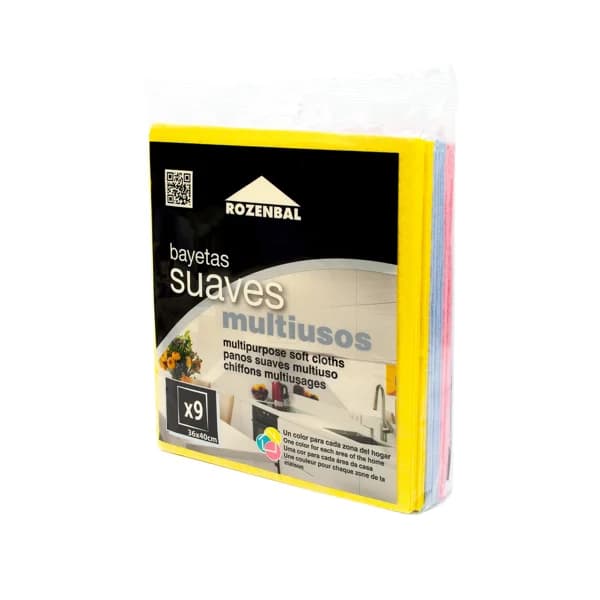 ROZENBAL Bayetas sauves multiusos (36 x 40 cm) de colores diferentes colores 9 uds. - 1 ud - Imagen del producto en Findit