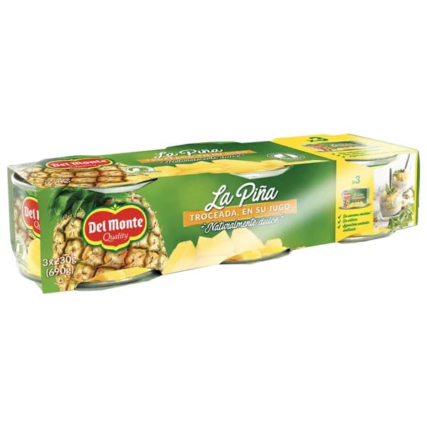 DEL MONTE Piña troceada en su jugo  3 uds 420 g. - 0.69 kg - Imagen del producto en Findit