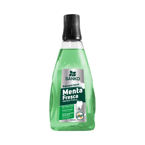 SANKO Enjuague bucal de uso diario, con sabor a menta fresca SANKO 500 ml. - 0.5 l - Imagen del producto en Findit