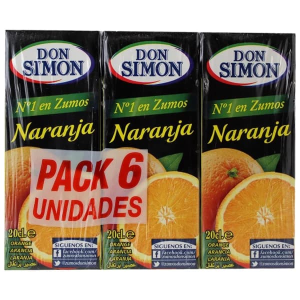 DON SIMON Brick zumo de naranja DON SIMÓN 6 uds x 20 cl. - 1.2 l - Imagen del producto en Findit
