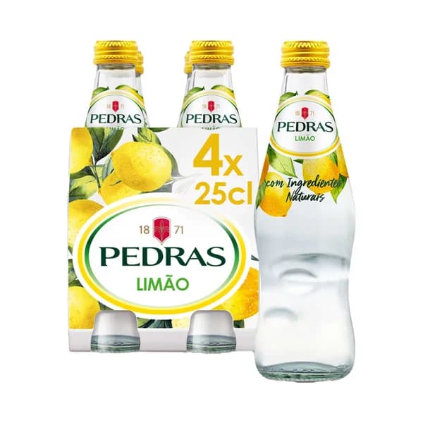 PEDRAS Agua mineral con gas sabor limón botella de 25 centilitros pack de 4 uds. - 2.5 l - Imagen del producto en Findit