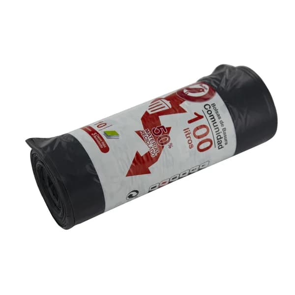 PRODUCTO ALCAMPO Bolsas de basura antigoteo especiales para cubos comunidad gris. capacidad 100 l. 84 x 105 cm 10 uds. - 1 ud - Imagen del producto en Findit