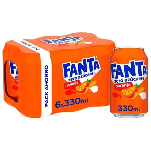 Refresco de naranja sin azúcares añadidosFANTA ZERO pack de 6 latas x 33 cl. - 1.98 l - Imagen del producto en Findit