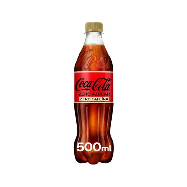 COCA COLA ZERO ZERO Refresco de cola Zero sin azúcar y sin cafeína botella de 50 cl. - 0.5 l - Imagen del producto en Findit