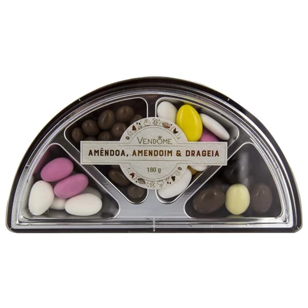 VENDOME Surtido de almendras, cacahuetes y grageas cubiertas de chocolate con leche 180 g. - 0.18 kg - Imagen del producto en Findit