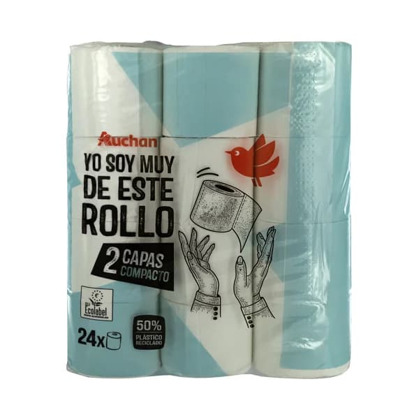 PRODUCTO ALCAMPO Papel higiénico compacto de doble capa con certificado Ecolabel 24 uds. - 1 ud - Imagen del producto en Findit