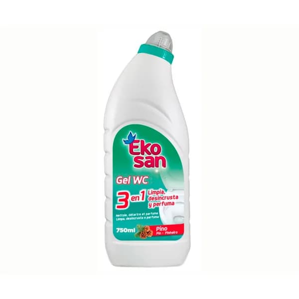 EKOSAN Gel limpiador WC líquido aroma pino 3 en 1 perfuma, higieniza y tiene efecto antical EKOSAN 750 ml. - 0.75 l - Imagen del producto en Findit