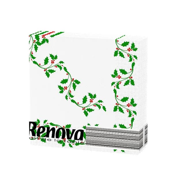 RENOVA Servilletas de papel desechables con estampado Navideño 2 capas RENOVA 2 capas 20 uds. - 1 ud - Imagen del producto en Findit