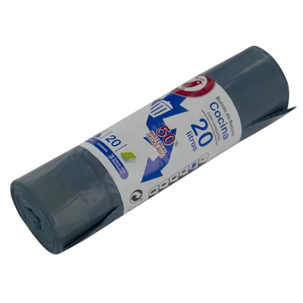 PRODUCTO ALCAMPO Bolsas de basura azul. con autocierre especial cocina capacidad 20 l. 20 uds. - 1 ud - Imagen del producto en Findit