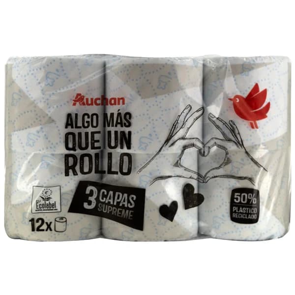 PRODUCTO ALCAMPO Papel higiénico con tres capas supreme y certificado Ecolabel 12 uds. - 1 ud - Imagen del producto en Findit