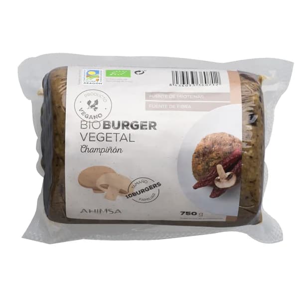 AHIMSA Burguer vegetal de tofu y champiñón ecológicos 750 g. - 0.16 kg - Imagen del producto en Findit