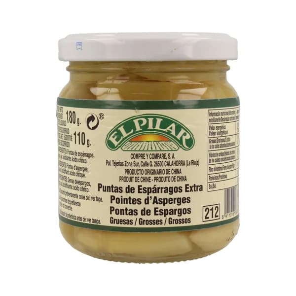 EL PILAR Puntas de espárrago gruesas 110 g. - 0.11 kg - Imagen del producto en Findit