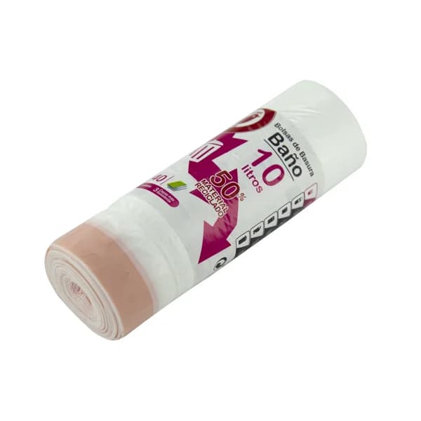 PRODUCTO ALCAMPO Bolsas de basura blanca, con autocierre especial baño capacidad 10 litros 45 x 47 cm. 40 uds. - 1 ud - Imagen del producto en Findit