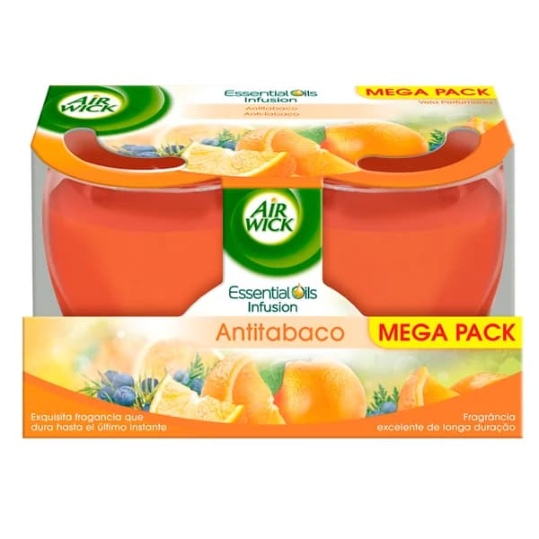 AIR WICK Pack de 2 velas antitabaco con aroma cítrico AIR WICK. - 1 ud - Imagen del producto en Findit