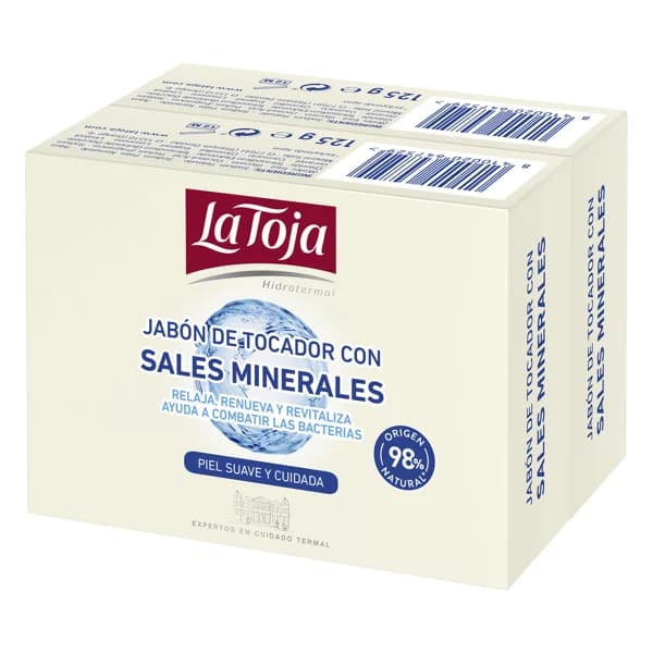 LA TOJA Pastillas de jabón de tocador, con sales minerales LA TOJA 2 x 125 g. - 0.2 kg - Imagen del producto en Findit