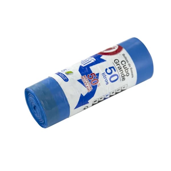 PRODUCTO ALCAMPO Bolsas de basura con autocierre capacidad. azul 50 litros 70 x 75 cm 15 uds. - 1 ud - Imagen del producto en Findit