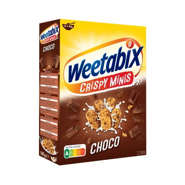 WEETABIX Mni cereales de trigo entero con chocolate, enriquecidos con vitaminas y hierro 500 g. - 0.5 kg - Imagen del producto en Findit