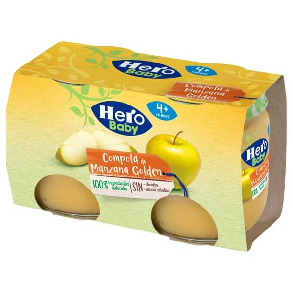 HERO Baby Tarrito de compota de manzana Golden, a partir de 4 meses 2 x 120 g. - 0.24 kg - Imagen del producto en Findit
