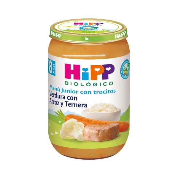 HIPP Biológico Tarrito de verduras con arroz y ternera ecológica, a partir de 8 meses 220 g. - 0.22 kg - Imagen del producto en Findit