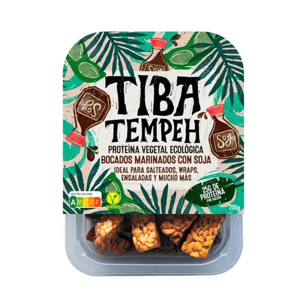 TIBA Bocados marinados con soja (proteína vegetal ecológica) 200 g. - 0.2 kg - Imagen del producto en Findit