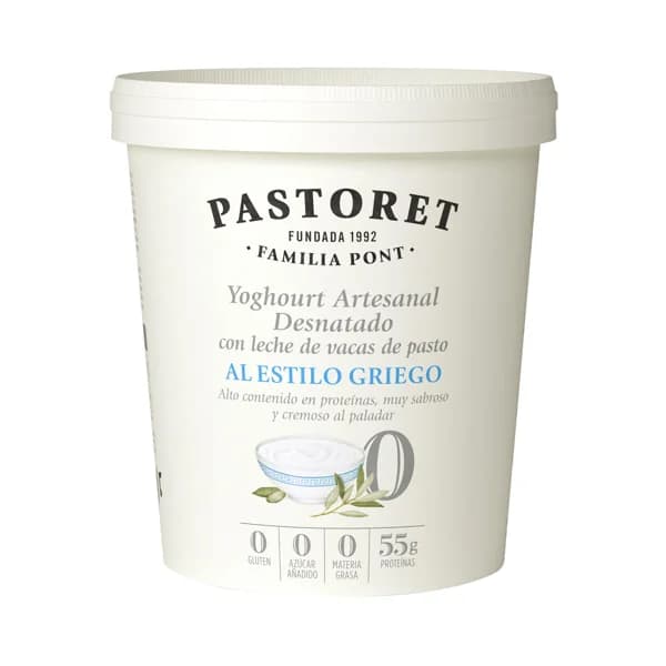 PASTORET Yogur artesanal desnatado (0% materia grasa) estilo griego, sabor natural 900 g. - 0.9 kg - Imagen del producto en Findit